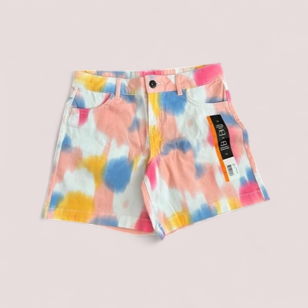 George Girls Colorful Tie-Dye Jean Shorts Size 12 NWOT